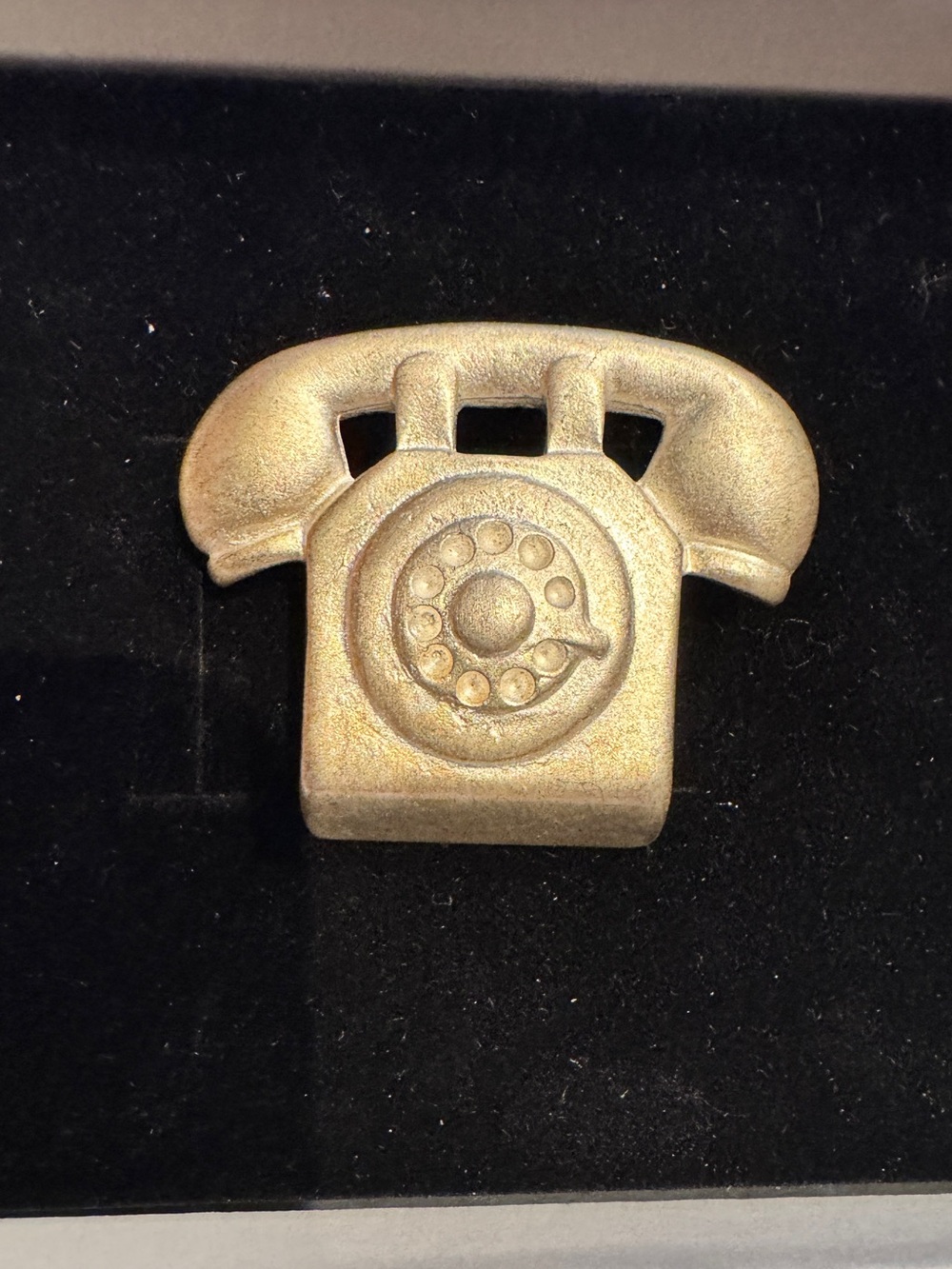 Vintage silver tone Phone brooch pin